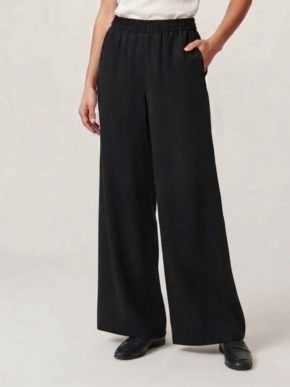 CHRLDR Sz S Black Wide Leg Relaxed Pull On Business Casual Pants